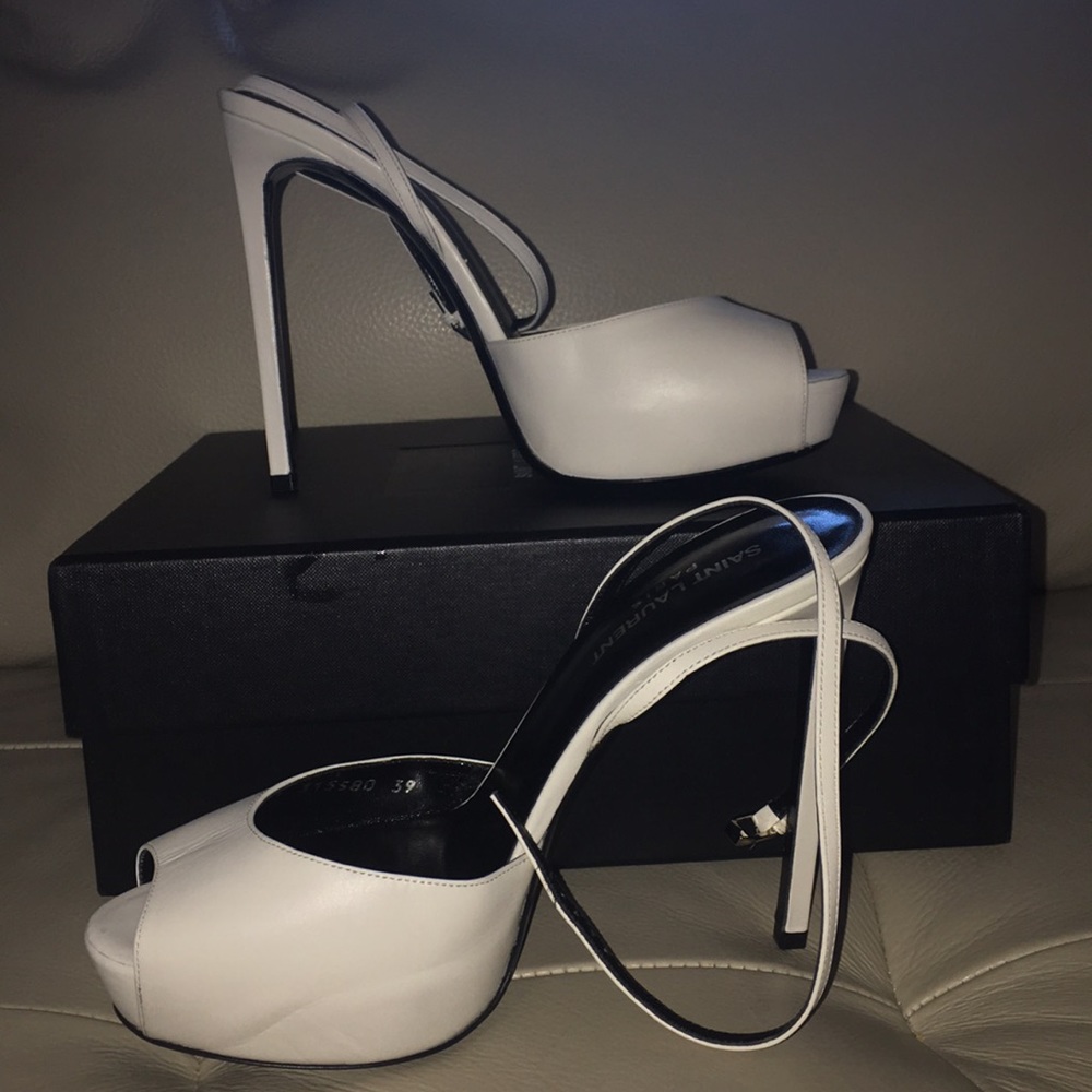 Saint Laurent White Platform Heels- size 39 - Picture 6 of 6